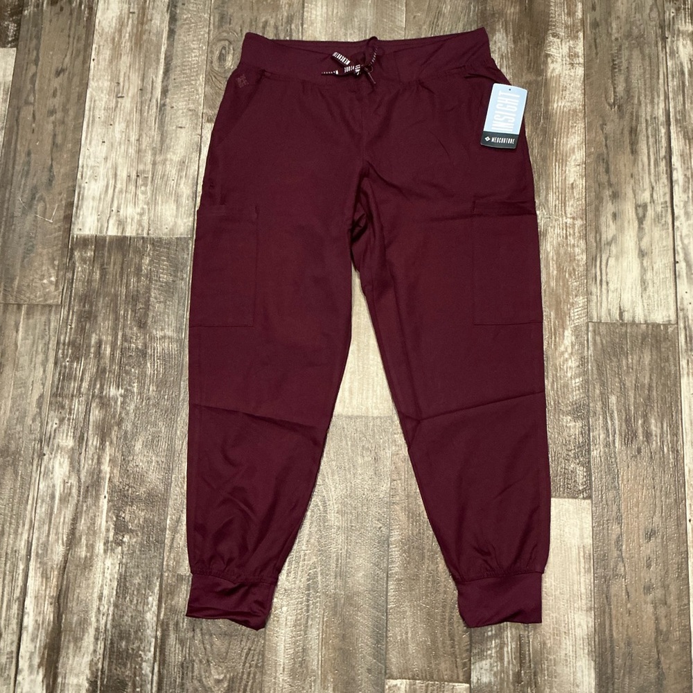 Med Couture Burgundy Jogger Scrub Pants Size Medium